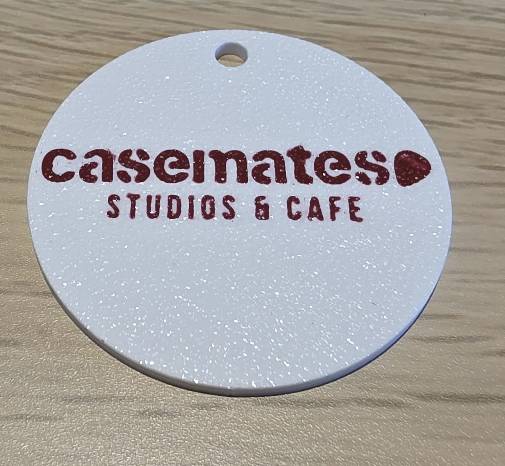 Custom White Keyring